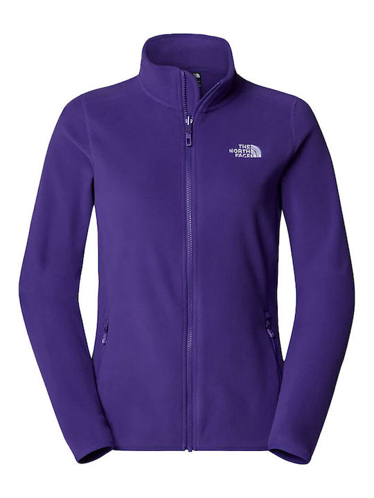 100 Glacier Women's Cardigan with Zipper Purple