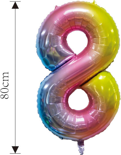 Balon din folie numărul 8 multicolor 80cm 37611 Tpster