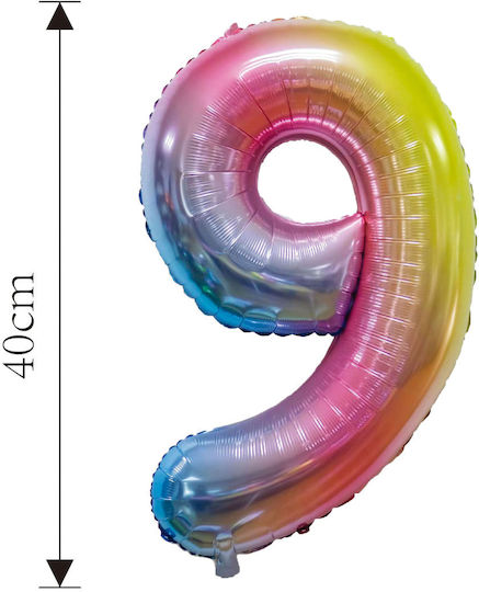 Foil Balloons Number 9 Multicolor 40cm 37572 Tpster