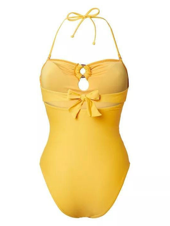 Pw Venice Dreams Strapless One Piece Swimsuit with Removable Padding Yellow
