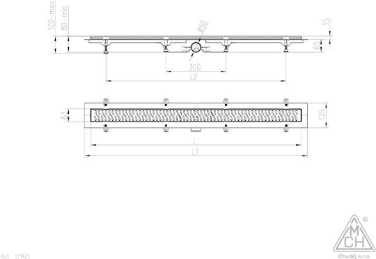 Chudej Stainless Steel Channel Floor with Length 65cm