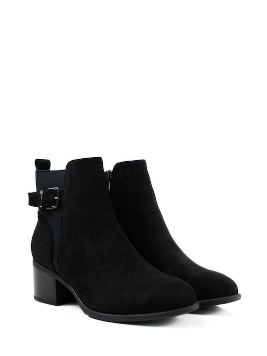 Black "Modern Buckle Ankle Boots"