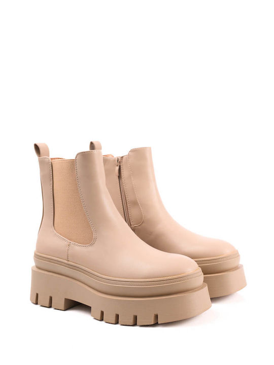 Beige Minimal Chic Stiefeletten