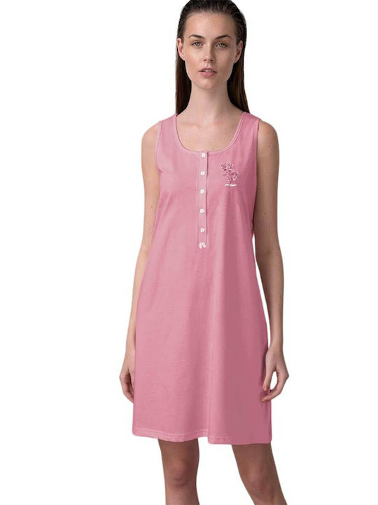 Vamp Women's Summer Cotton Nightgown Rose Wild