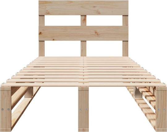 Einzelbett Aus Holz Brauntöne mit Lattenrost für Matratze 75x190cm