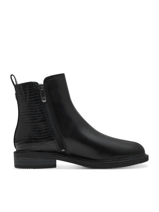 Leder Stiefeletten Damen Schwarz