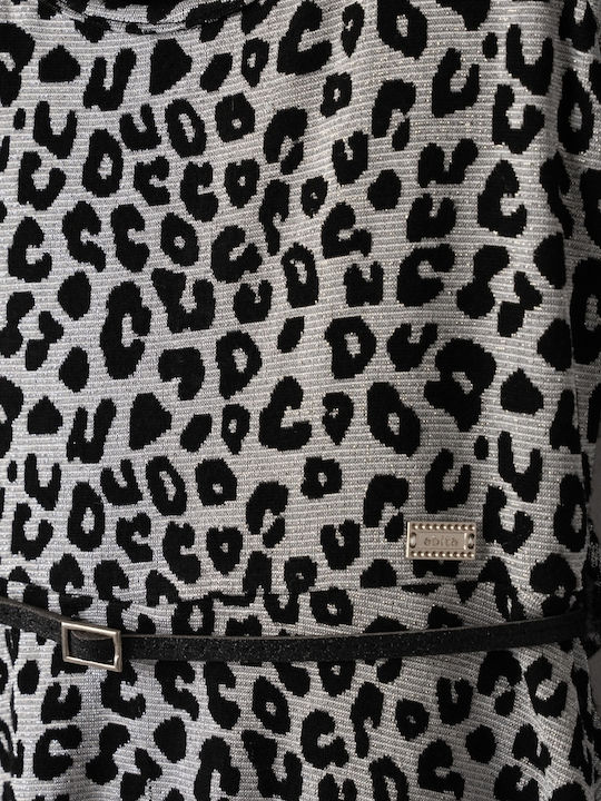 Εβίτα Παιδικό Φόρεμα Animal Print Γκρί