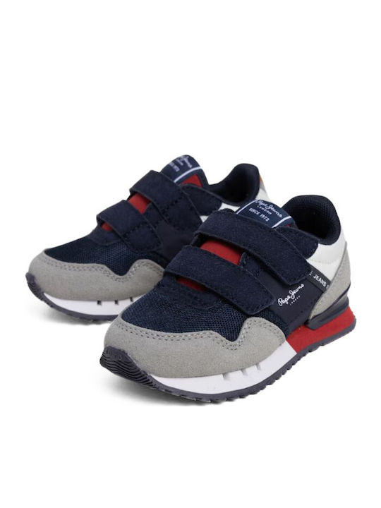 London Kids Sneakers with Scratch Navy Blue