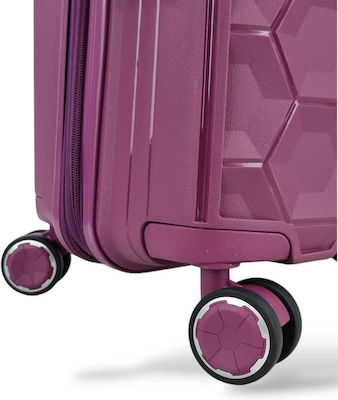 Small Hard Polypropylene Suitcase with Expansion 55x35x22 +5cm Forecast Hfp048-20 Purple