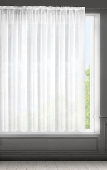 Ready Curtain Rebecca On Tape 400x150 Cm White