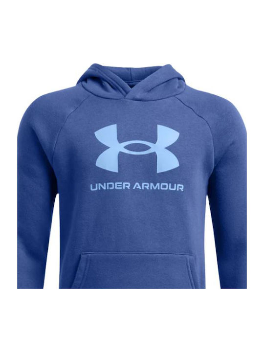 Fleece Kids Sweatshirt with Hood and Pockets Blue Rival