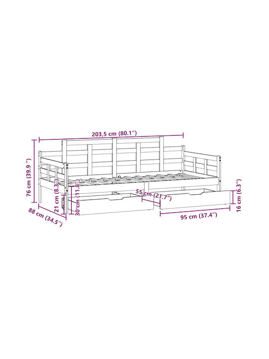 Kids Bed - Sofa Single with Storage Space Beige for Mattress 80x200cm