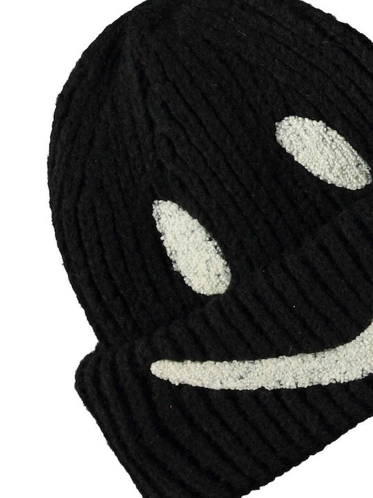 Kinder Mütze Gestrickt Schwarz
