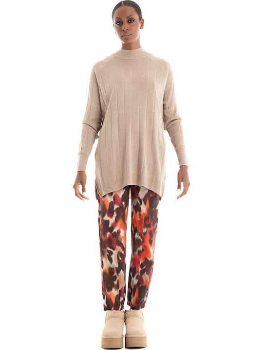 Tess Women's Long Sleeve Sweater Turtleneck Cigar