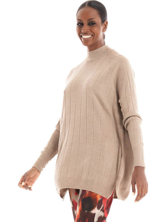 Tess Women's Long Sleeve Sweater Turtleneck Cigar
