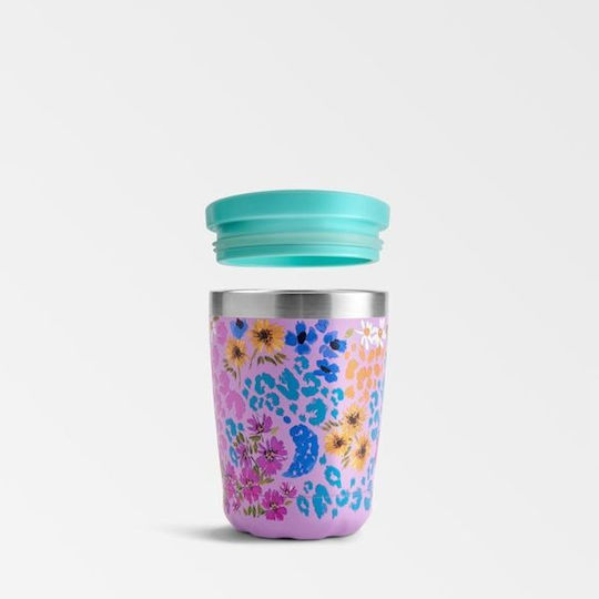 Chilly's Original Series Coffee Cup Glass Thermos Stainless Steel BPA Free 340ml Floral Leopard Blossom