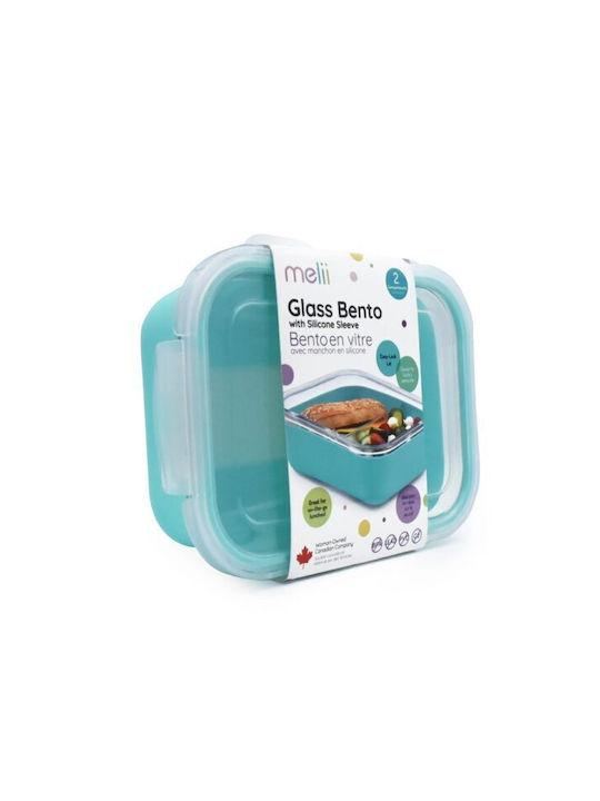 Melii – Glass Bento Silicone Case 740ml – Blue