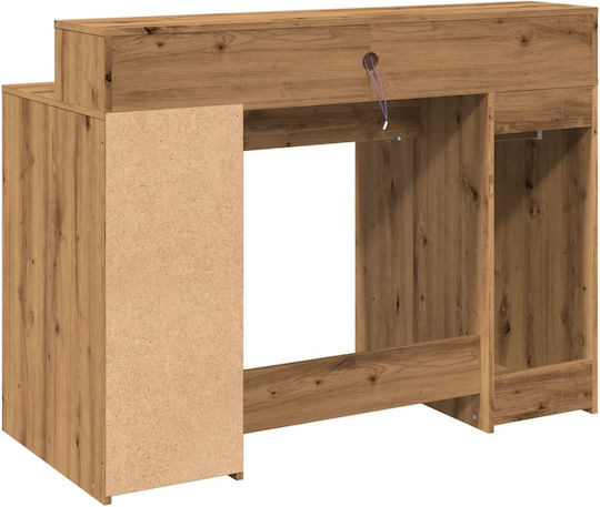 Desk Wooden Artisan Oak with LED & USB ports 120x55x91cm