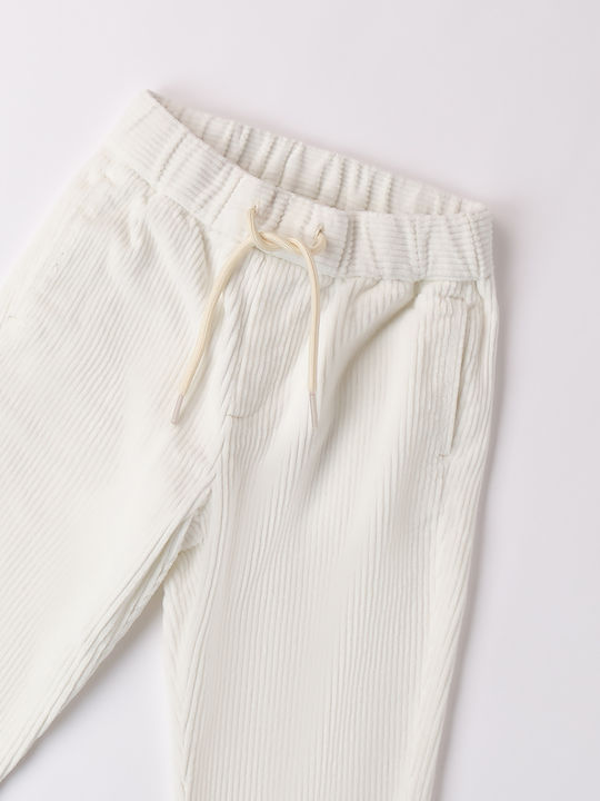 Pantaloni din Catifea pentru Copii alb