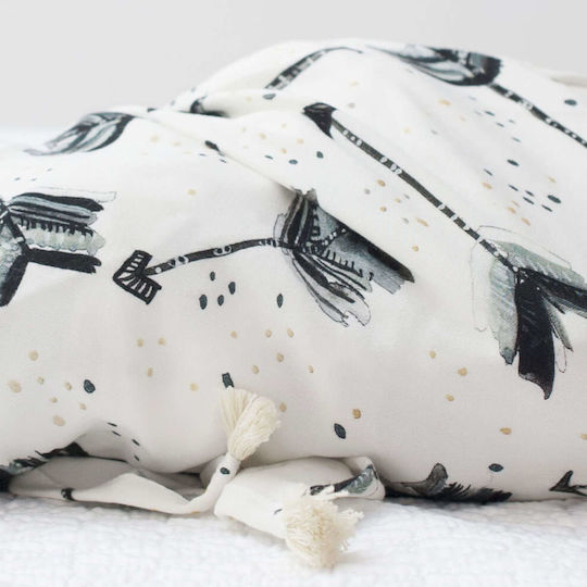 La Millou Pique Swaddle Wrap Magnolies Green 100x120cm.