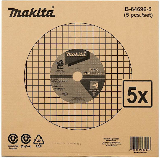 Makita Metal Cutting Disc 355mm X 2.5mm X 25.4mm 5pcs