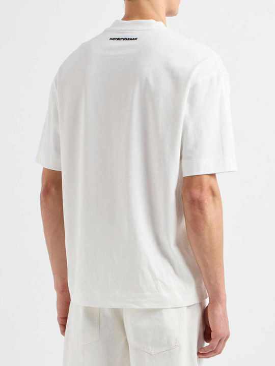 Emporio Armani T-shirt Bărbătesc cu Mânecă Scurtă White