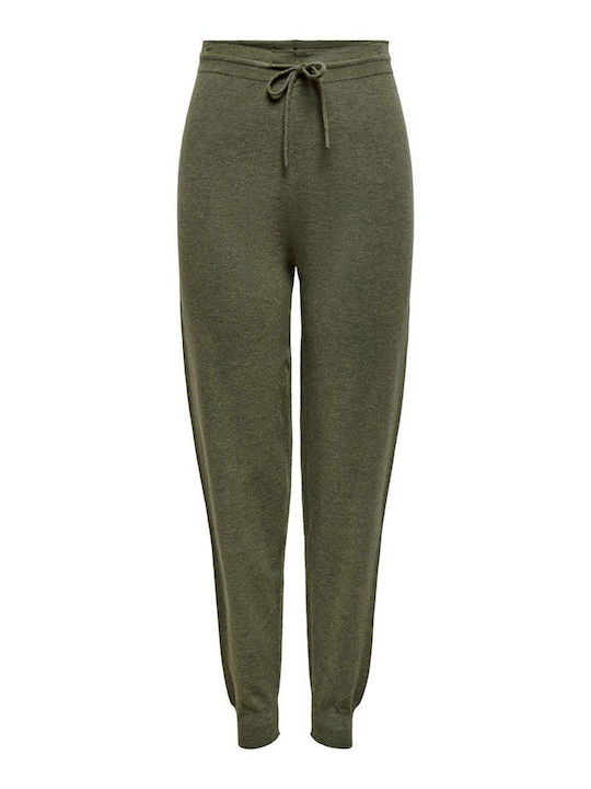 Dama Tesatura Pantaloni cu Croială Normală Olive
