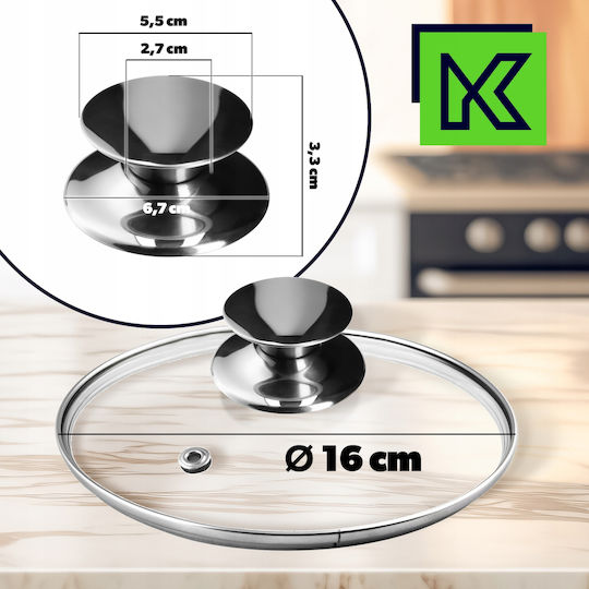 Kadax Капак за Тиган и Пот Стъклен 16см 30762