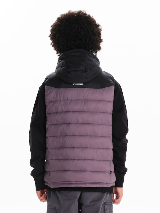 Sleeveless Winter Jacket Puffer Waterproof and Windproof Purple