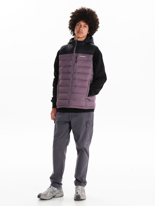 Sleeveless Winter Jacket Puffer Waterproof and Windproof Purple