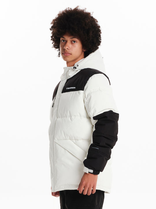 Winter Jacket Puffer White/Black
