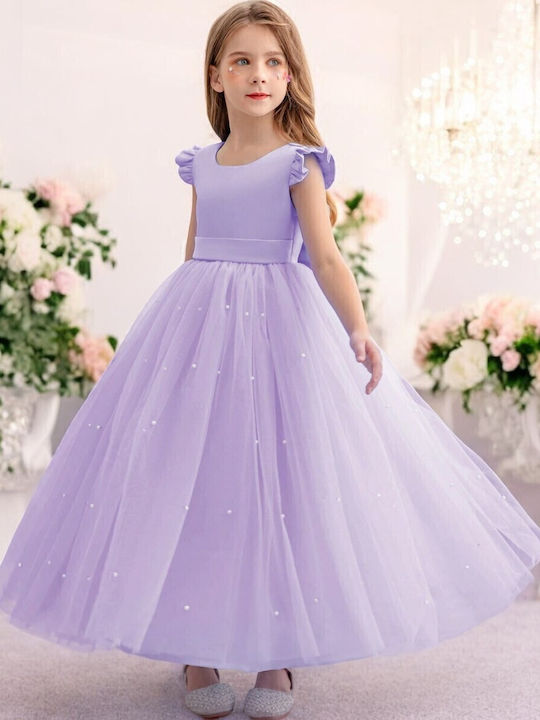 Kinderkleid Kurzärmelig Tüll Lilac