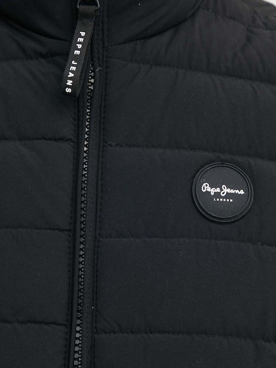 Ärmellos Jacke Puffer Schwarz