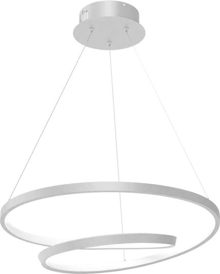 Powertech Κρεμαστό Φωτιστικό Λευκό LED με Φυσικό Λευκό Φως 40x40εκ.