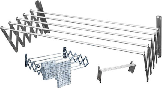 Folding Wall Clothes Drying Rack Made of Aluminum with Hanging Length 5m