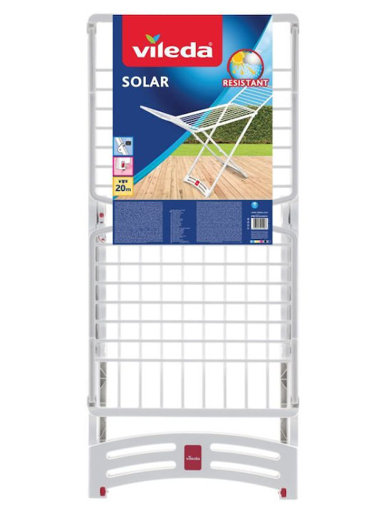 Vileda Solar Plastic Folding Floor Clothes Drying Rack 182x55cm