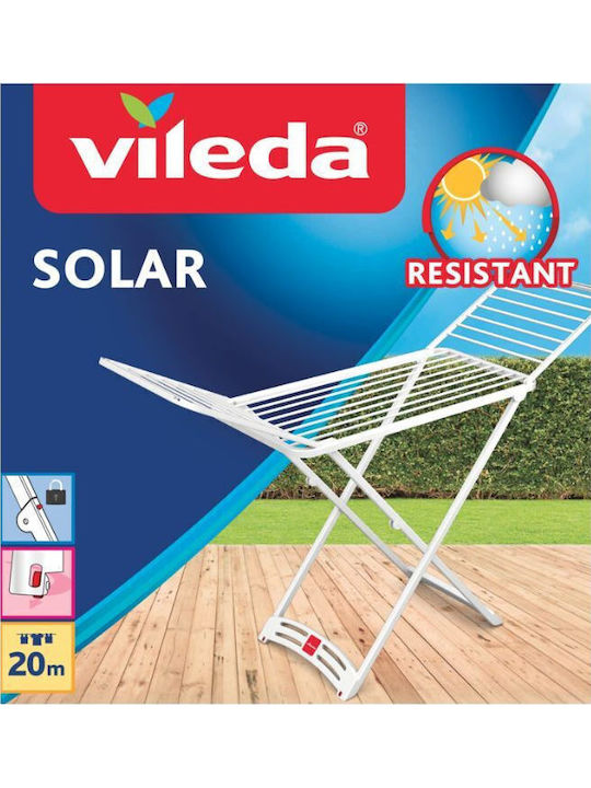 Vileda Solar Plastic Folding Floor Clothes Drying Rack 182x55cm
