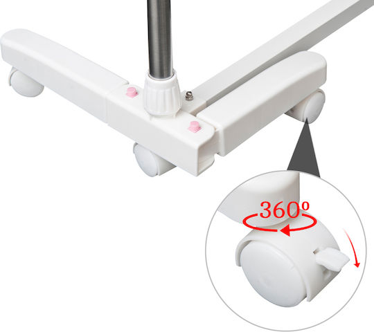HomCom Folding Floor Clothes Drying Rack Metallic with Wheels 80x55cm