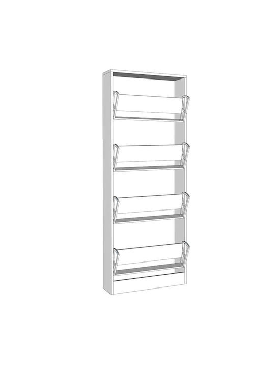 Ξύλινη Παπουτσοθήκη Base 14 με 4 Ράφια Sonoma Μ58xΠ18xΥ155.5cm