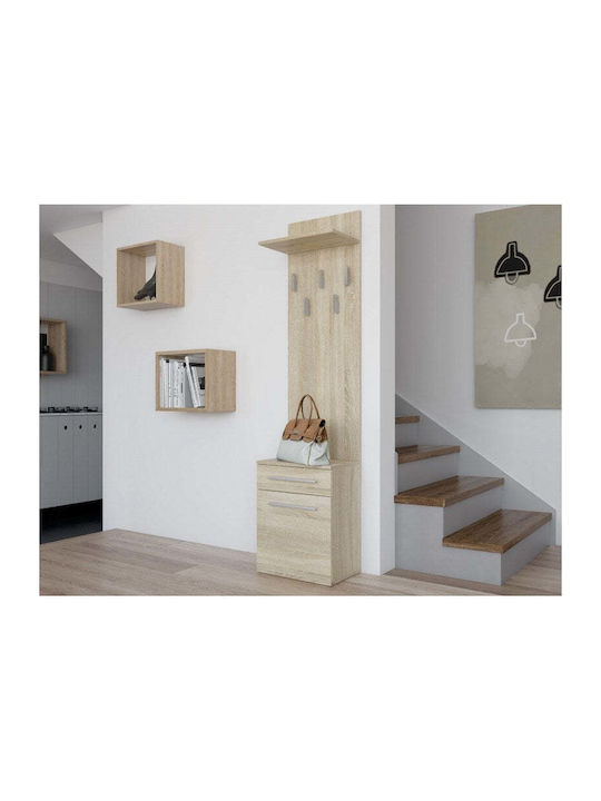 Duo Eingangsmöbel mit Garderobe & Schuhschrank Sonoma 50x27x124cm