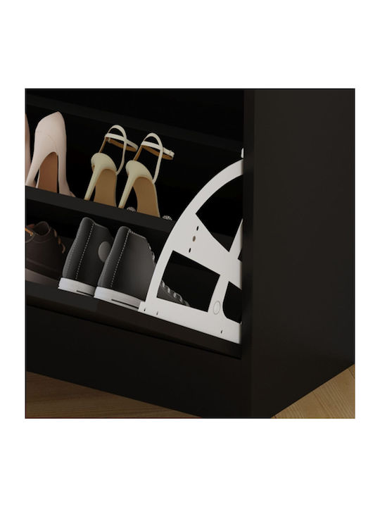 Entry Furniture with Mirror / Hanger & Shoe Rack Melamine In Wenge 90x24x190cm