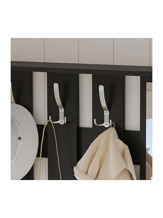 Entry Furniture with Mirror / Hanger & Shoe Rack Melamine In Wenge 90x24x190cm