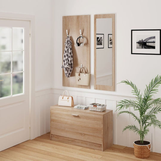 Vern Entry Furniture with Mirror / Hanger & Shoe Rack Sonama 80x27x190cm