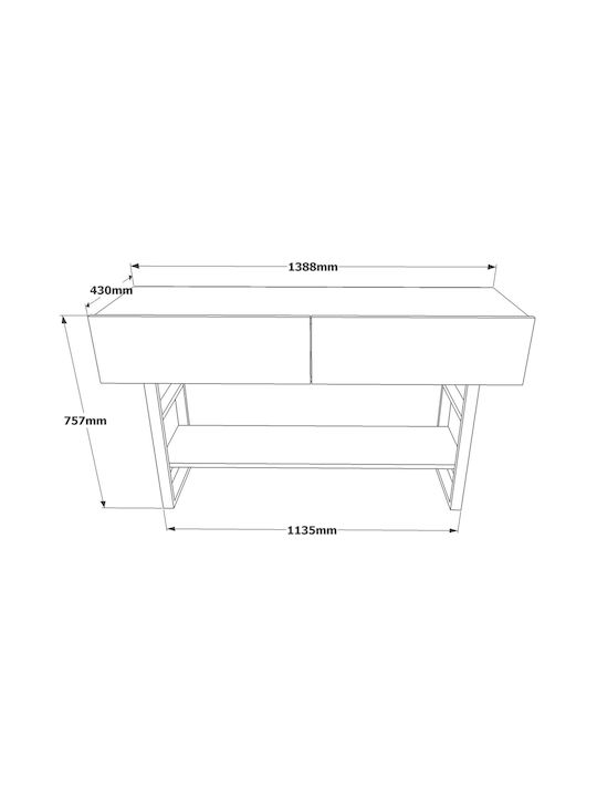 Pine Конзолна маса Дървена Pine Д138.8xШ43xВ75.7cm