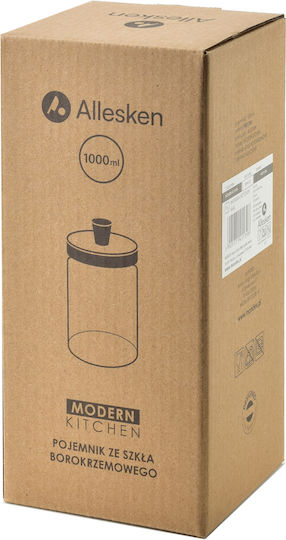 Mondex Pasta Jar Brown with Lid Glass Brown 1000ml 1 Piece