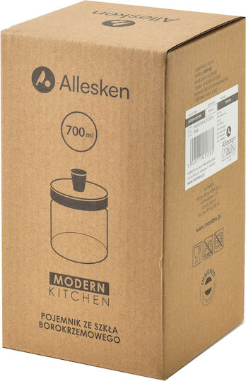 Mondex Glass Brown Pasta Jar with Lid 700ml 1 Piece