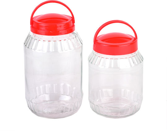 Mondex Set of 6 General Use Glass Jars with Lid Transparent 2000ml Mondex Set of 6 General Use Glass Jars with Lid Transparent 2000ml