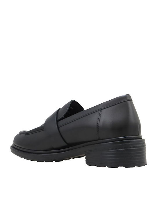 Walk Pleasure Leder Damen Loafers in Schwarz Farbe