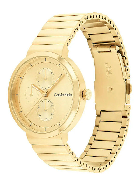 Calvin Klein Create Γυναικείο Ρολόι 36mm Μπαταρίας με Χρυσό Μεταλλικό Μπρασελέ