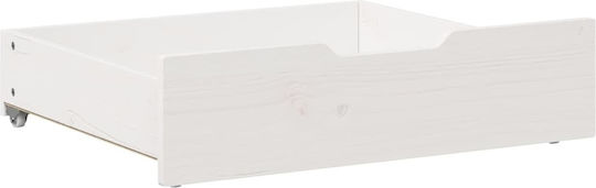 vidaXL Sertar de pat din Lemn Alb 75x55x16cm 2buc